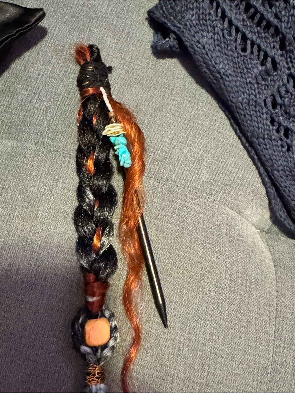 Bohemian Braided Hair Wrap Accessory with Turquoise Beads - Unbranded - Picture 8 of 10